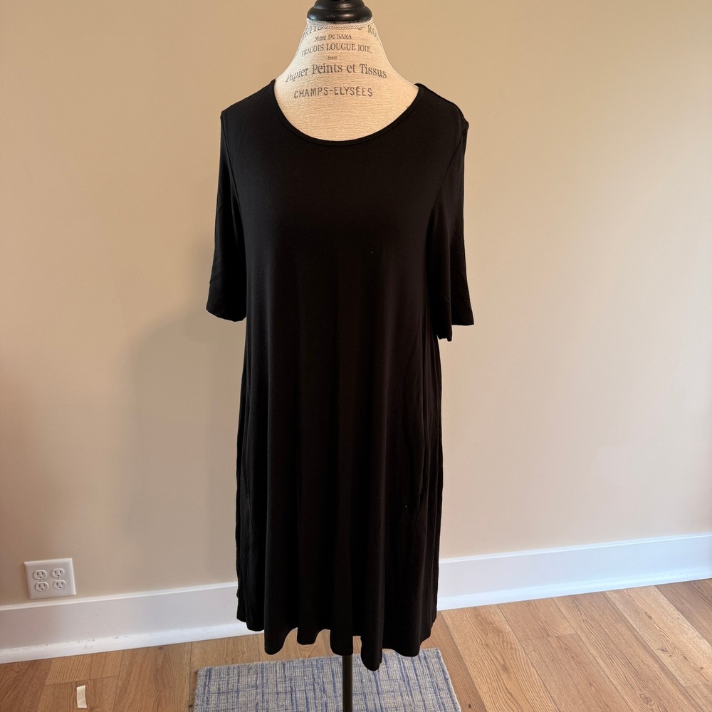 Philosophy Women's Black 3/4 Sleeve Knee Length Dress Size L